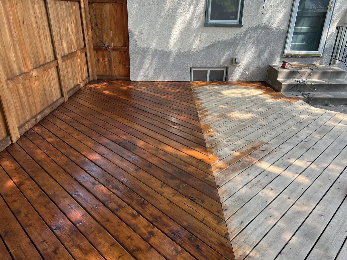 Fence restoration before and after