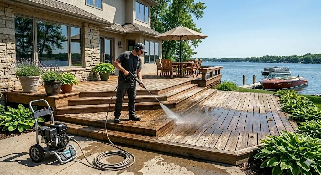 Lake home deck restoration in Edina, MN